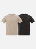 DAXUEN Short-sleeved crew-neck t-shirt with metal embellishments