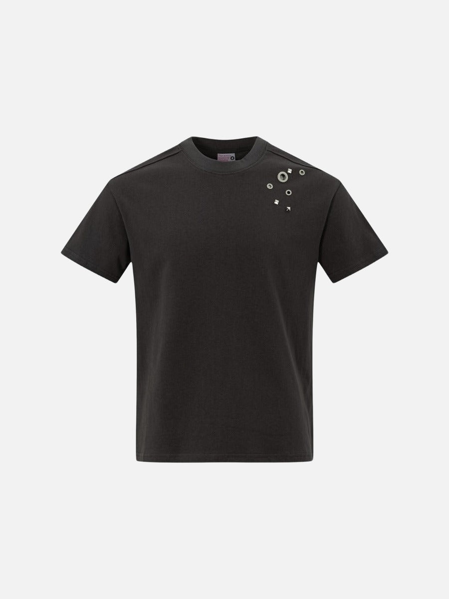 DAXUEN Short-sleeved crew-neck t-shirt with metal embellishments