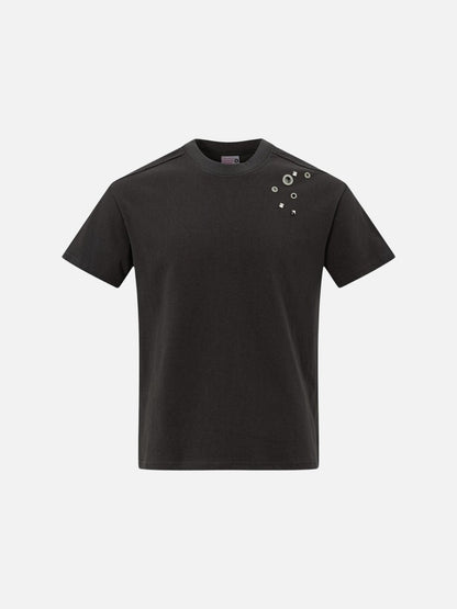 DAXUEN Short-sleeved crew-neck t-shirt with metal embellishments