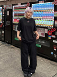 DAXUEN Oversized short-sleeved crew neck t-shirt — model photo