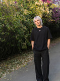 DAXUEN Oversized short-sleeved crew neck t-shirt — model photo