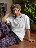 DAXUEN Oversized short-sleeve graphic t-shirt with raw edges — model photo