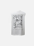 DAXUEN Oversized short-sleeve graphic t-shirt with raw edges