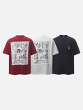 DAXUEN Oversized short-sleeve graphic t-shirt with raw edges