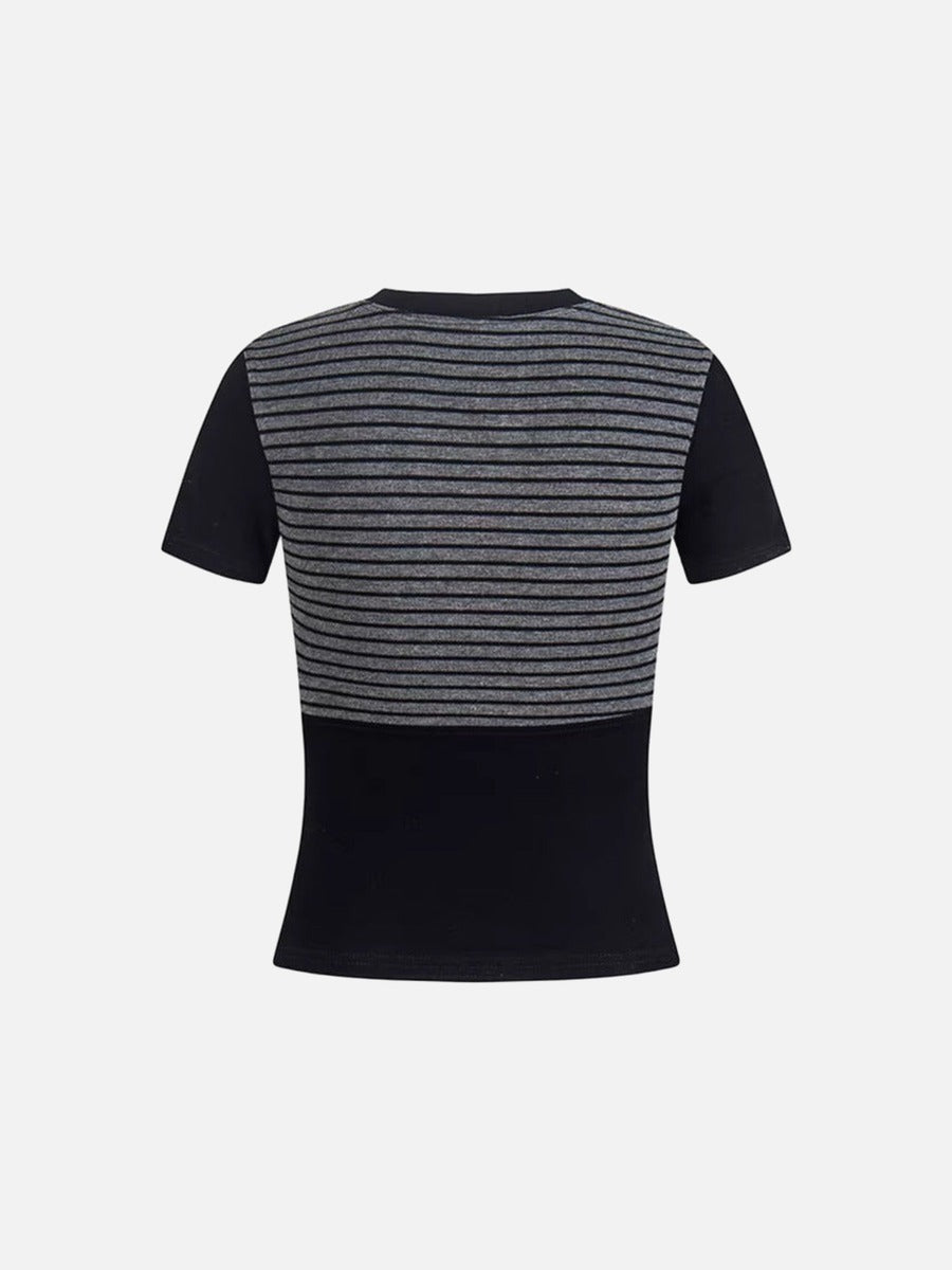 Slim-fit V-neck T-shirt with unique graphics