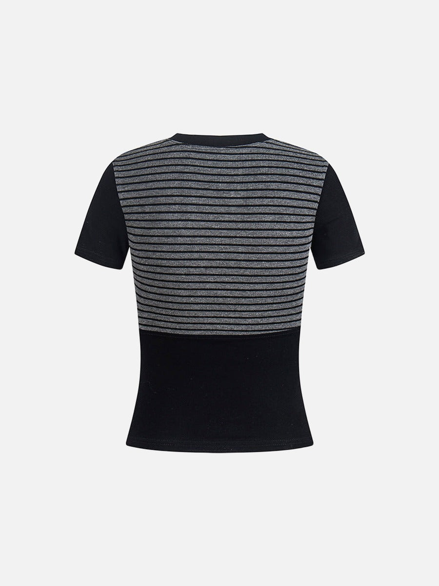 Slim-fit V-neck T-shirt with unique graphics