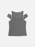 DAXUEN Fitted women's striped tank top with cut-out shoulders