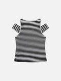 DAXUEN Fitted women's striped tank top with cut-out shoulders