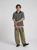 DAXUEN Oversized striped polo shirt with embroidery — model photo