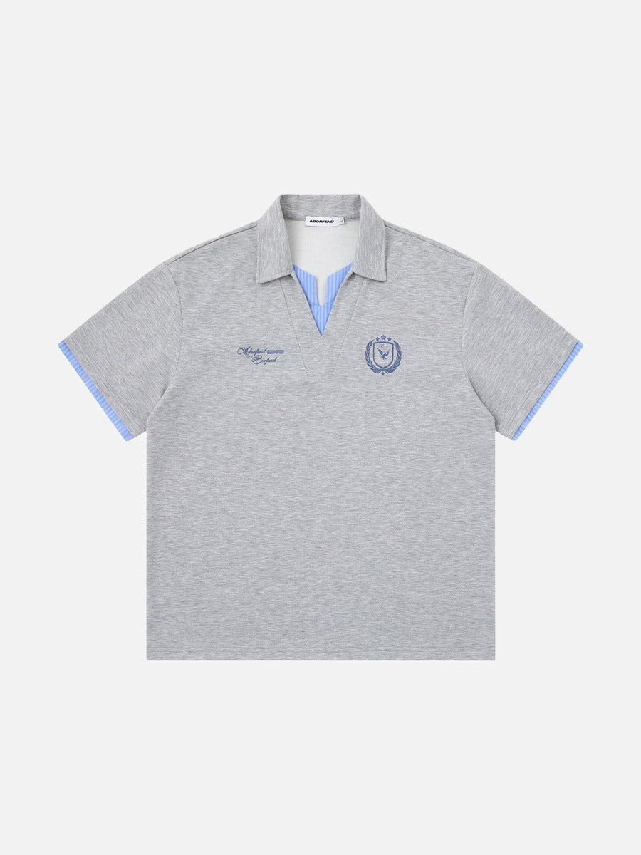 DAXUEN Short-sleeve polo shirt with striped details and embroidery