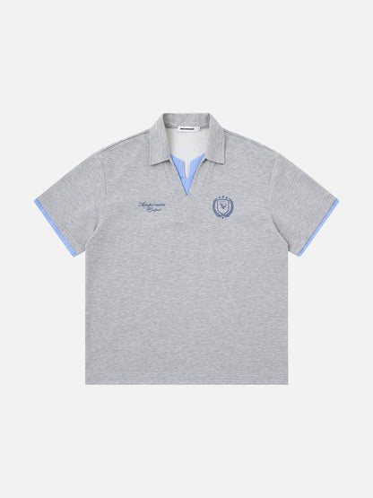 DAXUEN Short-sleeve polo shirt with striped details and embroidery