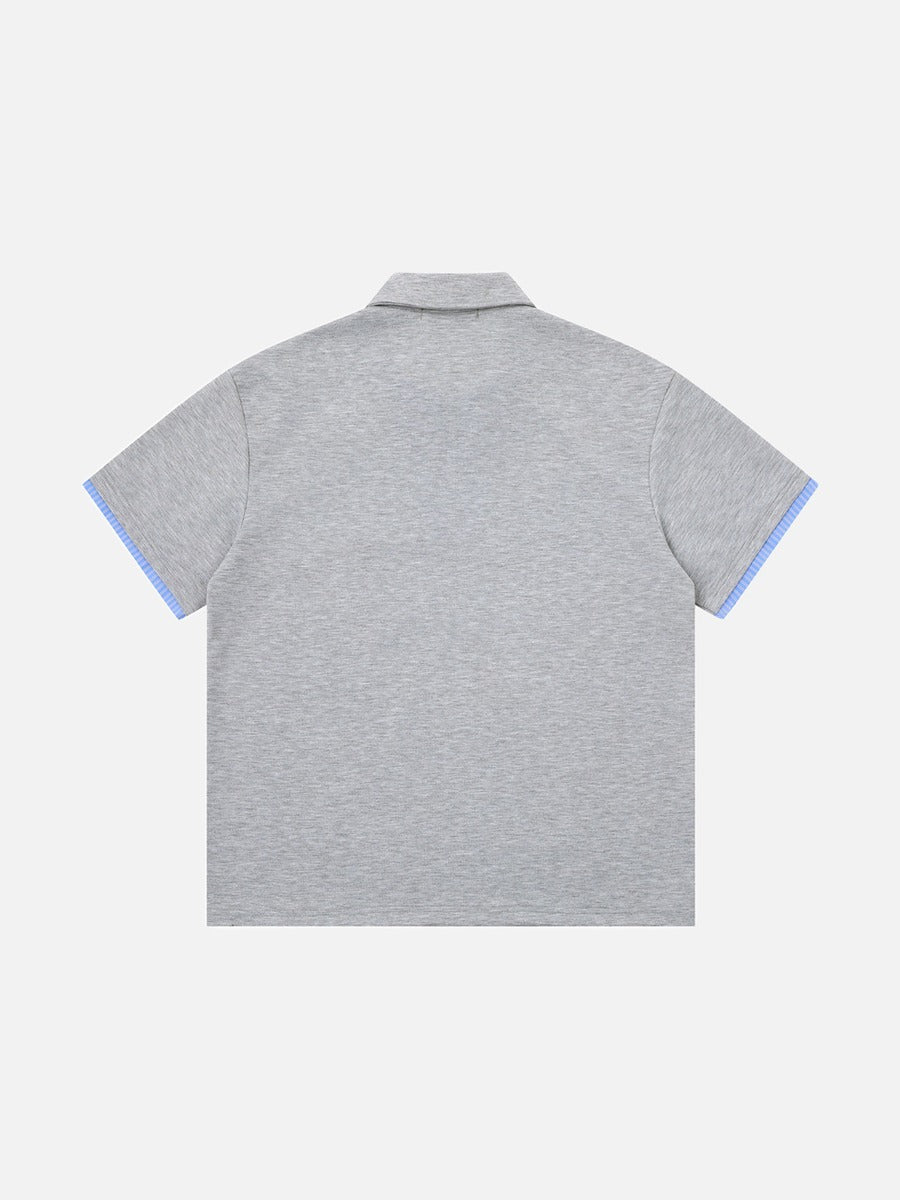 DAXUEN Short-sleeve polo shirt with striped details and embroidery