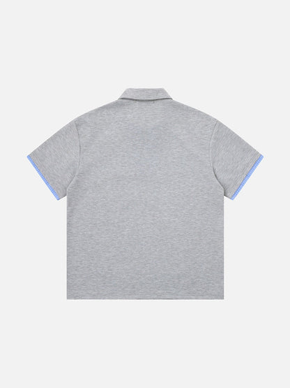 DAXUEN Short-sleeve polo shirt with striped details and embroidery