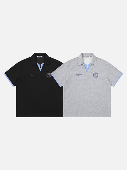 DAXUEN Short-sleeve polo shirt with striped details and embroidery