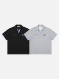 DAXUEN Short-sleeve polo shirt with striped details and embroidery