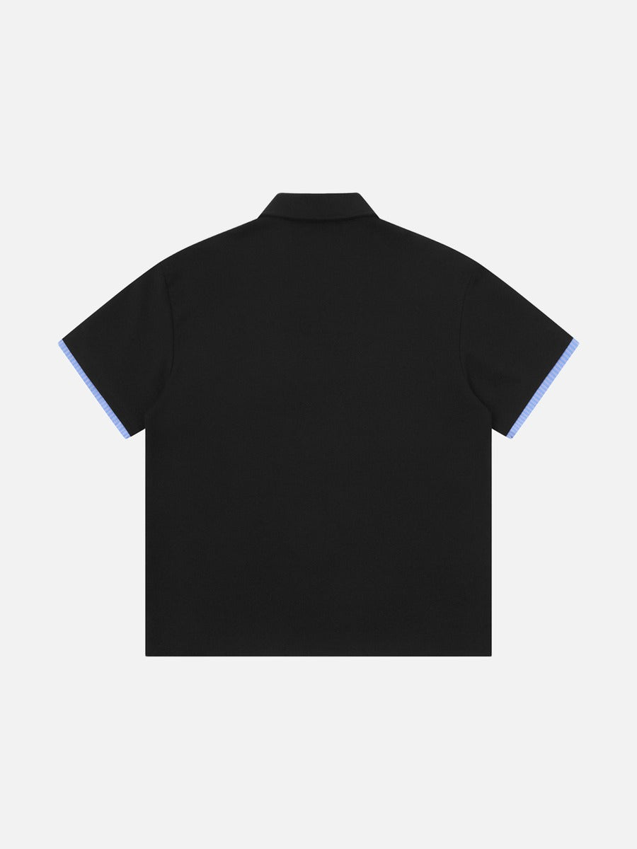 DAXUEN Short-sleeve polo shirt with striped details and embroidery