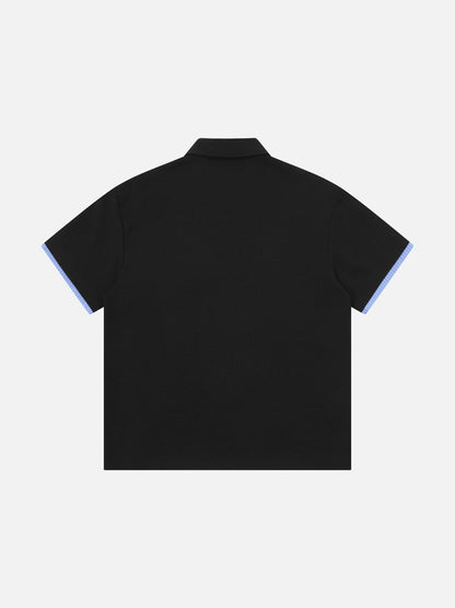 DAXUEN Short-sleeve polo shirt with striped details and embroidery