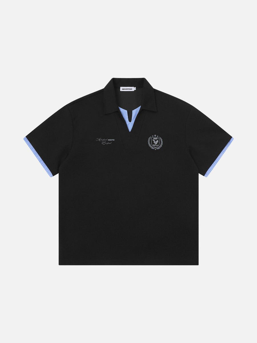 DAXUEN Short-sleeve polo shirt with striped details and embroidery