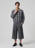 DAXUEN Wide-leg culotte pants in dark grey — model photo