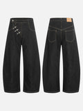 DAXUEN Wide-leg denim jeans with metal details