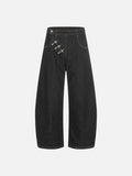 DAXUEN Wide-leg denim jeans with metal details
