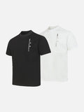 DAXUEN Men's short-sleeved T-shirt with zipper and pocket