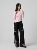DAXUEN Efficacious slim-fit long sleeve top with graphic — model photo