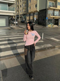 DAXUEN Efficacious slim-fit long sleeve top with graphic — model photo