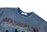 DAXUEN faded grey black cat graphic tee