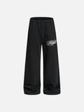 DAXUEN heather grey wide-leg elaborately-script graphic sweatpants