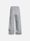 DAXUEN heather grey wide-leg elaborately-script graphic sweatpants