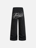 DAXUEN heather grey wide-leg elaborately-script graphic sweatpants