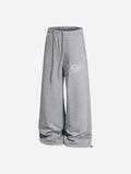 DAXUEN heather grey wide-leg elaborately-script graphic sweatpants
