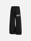DAXUEN heather grey wide-leg elaborately-script graphic sweatpants