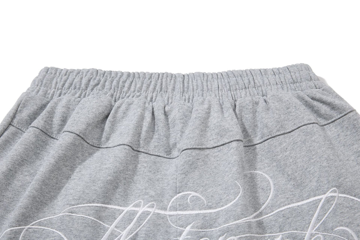 DAXUEN heather grey wide-leg elaborately-script graphic sweatpants