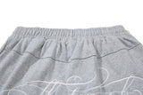 DAXUEN heather grey wide-leg elaborately-script graphic sweatpants