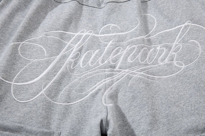 DAXUEN heather grey wide-leg elaborately-script graphic sweatpants