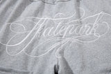 DAXUEN heather grey wide-leg elaborately-script graphic sweatpants