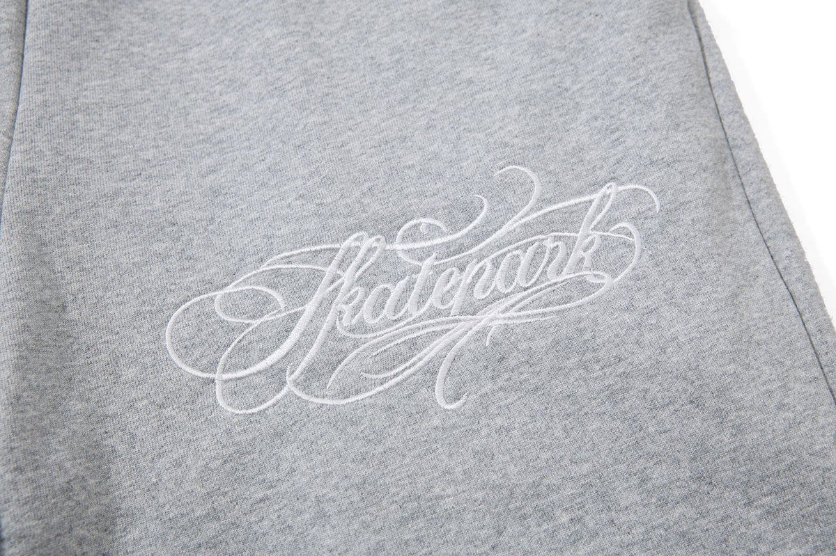 DAXUEN heather grey wide-leg elaborately-script graphic sweatpants