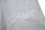 DAXUEN heather grey wide-leg elaborately-script graphic sweatpants