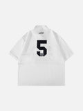 DAXUEN black oversized embroidered animal motif polo shirt