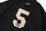 DAXUEN black oversized embroidered animal motif polo shirt