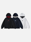 DAXUEN black embroidered BEFEARLE graphic hooded sweatshirt