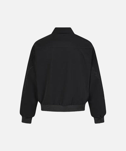DAXUEN Embroidered bomber jacket in black and beige