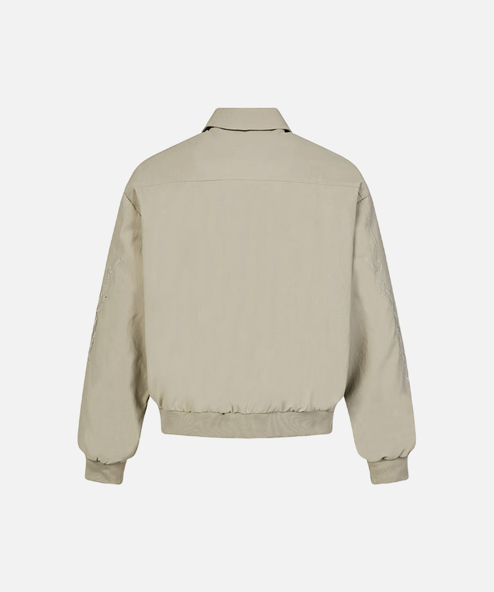 DAXUEN Embroidered bomber jacket in black and beige