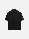 DAXUEN Short-sleeved embroidered camp collar shirt