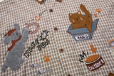 DAXUEN brown plaid shirt with embroidered cat faces