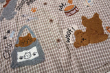 DAXUEN brown plaid shirt with embroidered cat faces