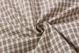 DAXUEN brown plaid shirt with embroidered cat faces