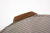 DAXUEN brown plaid shirt with embroidered cat faces
